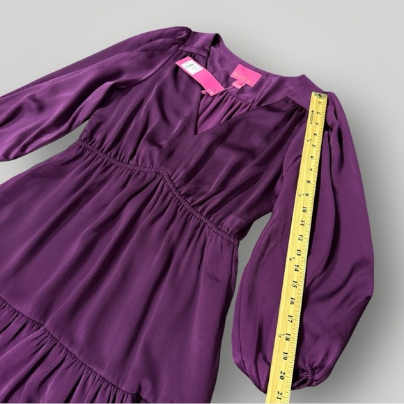 NWT Lilly Pulitzer Deacon Dress Sz 8 V-Neck Cherry Purple Event - Picture 11 of 15
